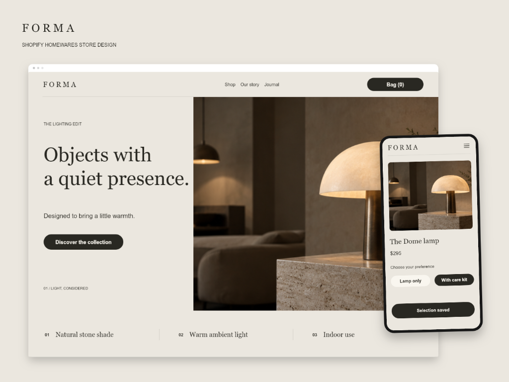 FORMA Shopify ecommerce demonstration storefront