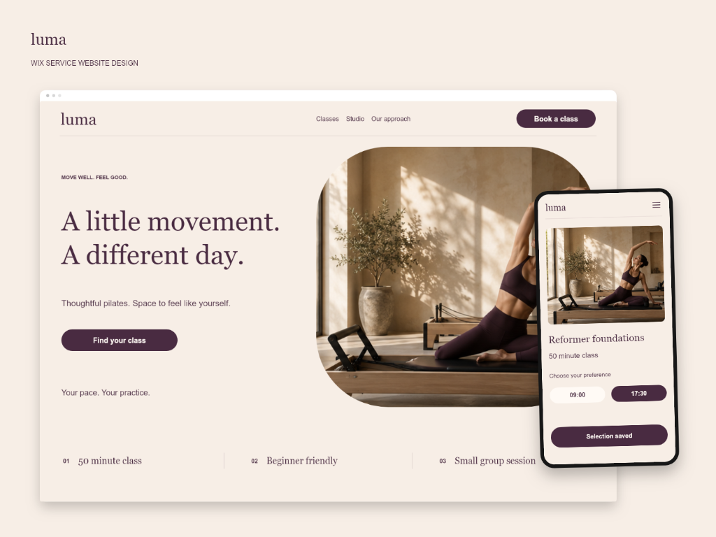 Wix booking experience concept build