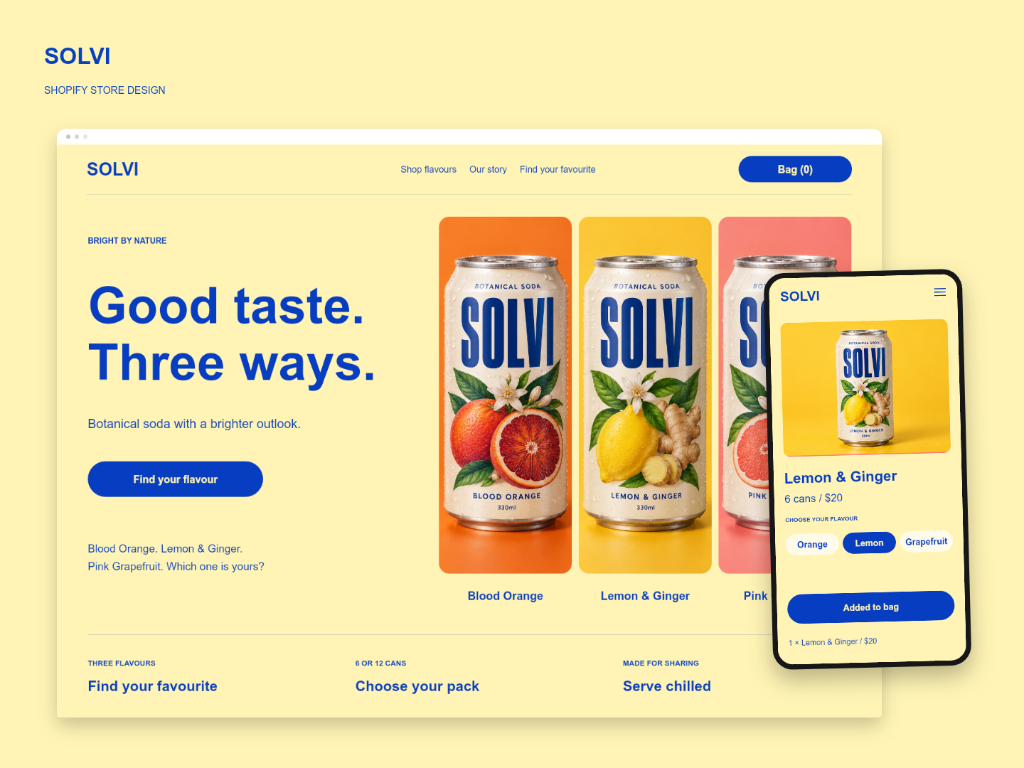 Shopify beverage store concept build
